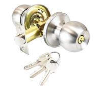 topolenashop Bouton de porte d'entrée avec serrure | en fer, pivotant, rond, 3 clés incluses | Sécurité pour portes blindées, intérieures et extérieures | Art. 2385686