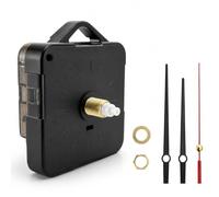 topolenashop Mécanisme de mouvement d'horloge murale à quartz 16,5 mm avec 2 paires d'aiguilles noires et aiguille des secondes rouge - Kit de rechange silencieux pour réparation et création de