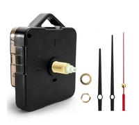 topolenashop Mécanisme de mouvement d'horloge murale à quartz 20 mm avec 2 paires d'aiguilles noires et aiguille des secondes rouge - Kit de rechange silencieux pour réparation et création de montres