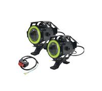 TOPOLVLCKC phare de moto Phare De Moto Led Universel 12V Clignotant Longue Portée DRL Projecteurs Supplémentaires Lentille Lampe Antibrouillard (J)