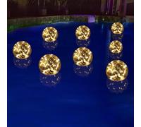 topool Lampe Solaire LED Flottante pour Piscine et Jardin, Décoration Lumineuse avec 3 Modes, Allumage Automatique Jour/Nuit, Étanche IP68 (4, White)