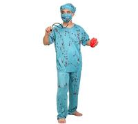 TOPOQ Costume de chirurgien zombie pour Halloween, déguisement de médecin zombie pour adultes, déguisement effrayant pour Halloween, déguisement, accessoires de fête, accessoires de farce