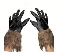 TOPOQ Gants de loup à griffes de loup garou - Gants de fête d'animaux - Gants pour Halloween et Noël - Pour adultes
