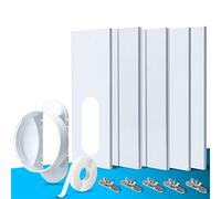 TOPOWN 5PCS Kit de Plaque Fenêtre Climatiseur Mobile, Kit de Glissière de Fenêtre Climatiseur Portable, Kit Calfeutrage Fenêtre Coulissante Climatiseur Mobile avec Adaptateur de Tuyau