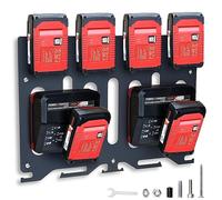 TOPOWN Support mural 3 en 1 pour chargeurs Einhell et perceuse-visseuse sans fil, support de batterie stable pour 4 batteries, support de chargeur et perceuse-visseuse sans fil