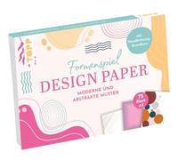 TOPP Design Paper Jeu de Formes A5, avec Cours de Base de Lettrage à la Main, 75 papiers à Motif (DIN A5, 220 g/m²), en 25 Designs, 16 Pages de Cours de Lettrage à la Main, Couverture Souple