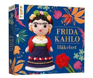 TOPP Frida Kahlo Kit de crochet pour loisirs créatifs avec instructions (français non garanti) et matériel pour Frida Kahlo et pince à cheveux pour bricolage Modèle fini env. 14 cm