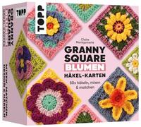 TOPP Granny Square Blumen Häkel-Karten (Deutsche Ausgabe) : 50x häkeln, Mixen und Match. Mit Häkelschrift und Foto zu jedem Granny Square und praktischem So-geht's-Booklet