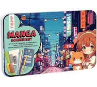 TOPP Set d'écriture manga : stylos, marqueur, gomme, règle, agrafes, 2 feuilles d'autocollants de transfert, notes autocollantes