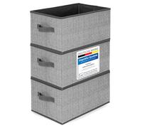 TOPP4u Lot de 3 boîtes de rangement en tissu, 30 x 21 x 18 cm, Boîte de rangement pliable, Boîte organisatrice de tiroir, Boîtes pour armoire, Gris/Beige
