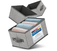 TOPP4u Lot de 3 petites boîtes de rangement en tissu, 26 x 18 x 15 cm, pliables, Gris/Beige
