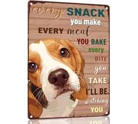 TopPacific Beagle 4664 Plaque décorative vintage en métal avec inscription Dog Every Snack You Make We'll Be Watching You Dog 30,5 x 20,3 cm