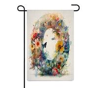 TopPacific Monogramme en lin avec lettre O, drapeau de jardin double face pour extérieur, jardin, famille, nom de famille, drapeau de cour 30,5 x 45,7 cm (O)