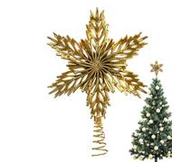 Topper - 15x21x3cm 3D Star Treetop, Caractéristiques De Conception Prismatique Lumineuses, Paillettes Portables avec Lumières LED | Sturdy Framework Assure Une Décoration De Vacances D'insta