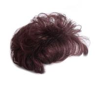 Topper à cheveux 1pc pour femmes courte topper à cheveux humains brun foncé ondulé avec un réseau de rose respirant 6 Wig naturel pour quotidiennement, s'habiller, photo, date.