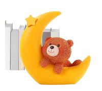 Topper à gâteau d'ours et de lune, ours de sommeil sur le gâteau de lune à gâteau de lune,Figurines de décoration de bureau - Ornement de la statue de l'ours de bureau de bureau pour baby shower, déco