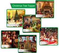 Topper arbre de Noël -Ornements pour Noël Étoiles illuminées USB & Batterie Alimentée LED Treetop Party Décoration