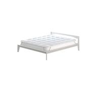 Topper Basic rembourré et matelassé 160 x 195 cm Blanc