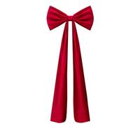 Topper d’Arc de Noël Rouge - Grand Ornement de Ruban de Velours
