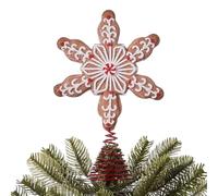 Topper d'arbre de Noël - Ornement de résine de flocon de neige pour la célébration des fêtes, topper décoratif avec design de pain d'épice, pièce maîtresse saisonnière pour l'utilisation des fêtes, sa