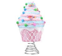 Topper d'arbre de Noël, Topper d'arbre à Bonbons, Noël à Dessert Pastel avec des Ornements de Support en Spirale Robuste pour la décoration intérieure