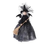 Topper d'arbre Effrayant, sorcières avec Toppers d'arbre en Maille de Chapeaux - topple de de sorcières Ghost avec Jupe Web et Balai Volant pour levers de Soleil
