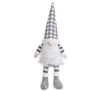 Topper d'arbre GNOME, Grand Topper d'arbre de Noël en Peluche avec Un Chapeau de Grille et des Jambes Ornement Pliable pour la Table cheminée décor Gris, Noël