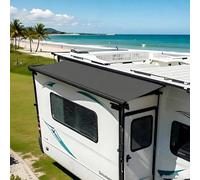 Topper d'Auvent pour Diapositive, Kit Modulaire d'Auvent Extensible pour Camping-Car, Topper de Diapositive pour Caravanes et Camping-Cars, 120cm de Largeur(Black,150cm/4.9ft)