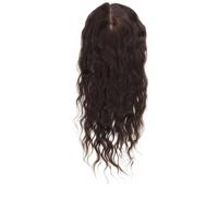 Topper de cheveux humains, clips dans de vrais postiches avec base en peau de soie for femmes, for la naissance des cheveux couvrant les cheveux fins sur le dessus(22 inch,5X5inch)