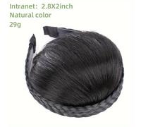 Topper De Cheveux Raides Élégants Pour Femmes Avec Frange D'apparence Naturelle,Pince À Cheveux Humains,Postiche Tressée,Bande De Sauna,Mécanisme Complet - Type Natural Black
