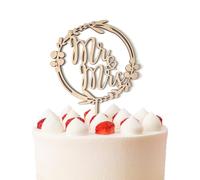 Topper de Gâteau de Mariage 1 Pièces Faveur de Décoration de Fiançailles Lettres Love Topper de Gâteau Mr And Mrs Décorations de Gâteau de mariage en Bois Topper de Mariage en Bois Rustique