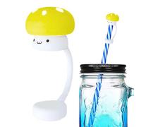 Topper De Paille De Champignon - Matériel En Résine Souple, Élément Synthétique Léger, Couvercle De Pointe De Paille Universel | Accessoire De Boisson Professionnel Pour Tasse, Pailles Réutili