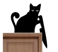 Topper de Porte Chat | Décorateur De Porte Décoratif En Bois - Décor Fenêtre Félin Pour Salon Chambre Atelier Loisirs Créatifs Halloween