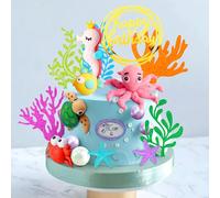 topper gâteau animaux marins décoration thème océan anniversaire fête sous marine naissance bébé sans éléments métalliques