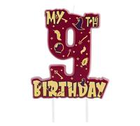 Topper Gâteau Anniversaire 9 Ans Sorcier, Décoration Gateau Thème Magie, My 9th Birthday Cake Topper Déco Gâteau Accessoires Anniversaire Magique pour Fête d'Enfant