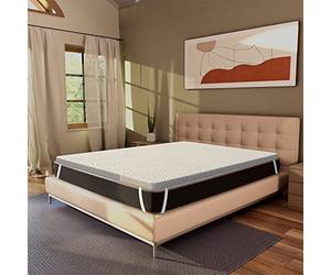 Topper matrimonial 170 x 200 cm Memory haut, 7 cm - 7 zones différenciées, revêtement déhoussable et lavable, Sur Matelas Topper One