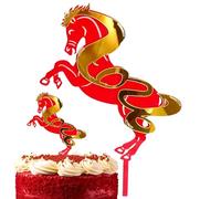 Topper pour Gâteau Nouvel An 2026 - Décor d'Anniversaire 2D Acrylique Année du Cheval,Piques d'Apéritif de Fête | pour Anniversaire Pâtisseries Pâtissiers