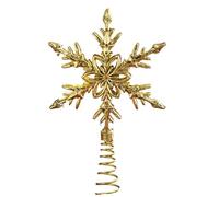 Topper Tree - 15 x 21 x 3 cm Gold Star Treetop, Topper de Noël portable, décoration à LED prééclairée | Le design prismatique lumineux présente un éclairage charmant pour restaurants, centres comme