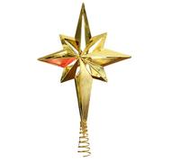 Topper Tree - 15 x 21 x 3 cm Gold Star Treetop, Topper de Noël portable, décoration à LED prééclairée | Le design prismatique lumineux présente un éclairage charmant pour restaurants, centres comme