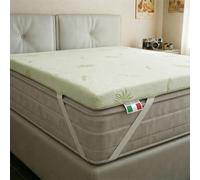 Topper Vault avec Housse Aloe - Surmatelas Double 160x190 cm Made in Italy, Protège-Matelas Hauteur 5 cm avec 4 élastiques de Fixation, Garnissage en Plaque de ouate résinée 750 g/m²