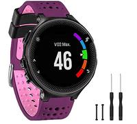 GVangel Bracelet de rechange en silicone souple compatible avec montre connectée Garmin Forerunner 220/230/235/620/630/735XT/235 Lite Unisexe, Violet/rose