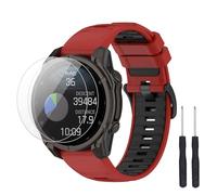 TopPerfekt Bracelet compatible avec Garmin Descent G2, bracelet de rechange en silicone souple et lot de 2 protecteurs d'écran pour montre intelligente Descent G2 pour homme et femme