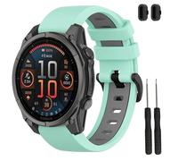 TopPerfekt Bracelet compatible avec Garmin Fenix 8/8 Pro 51/47/43 mm, bracelet de rechange en silicone souple pour montre intelligente Instinct 3/Forerunner 965/Tactix 8/Fenix 7/6/Descent G2 pour