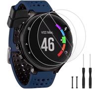 TopPerfekt Bracelet Compatible avec Garmin Forerunner 235, Bracelet de Remplacement en Silicone Souple et 2 x Protecteur D'écran pour Montre Intelligente 235 pour Femmes et Hommes (Bleu marine-Noir)