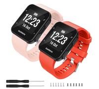 TopPerfekt Bracelet compatible avec Garmin Forerunner 35, bracelet de rechange en silicone souple pour montre intelligente Garmin Forerunner 35 (2-rose, orange rouge)