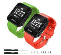 TopPerfekt Bracelet compatible avec Garmin Forerunner 35, bracelet de rechange en silicone souple pour montre intelligente Garmin Forerunner 35 (2-vert, orange rouge)
