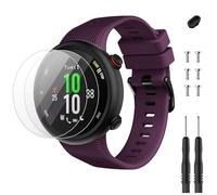 TopPerfekt Bracelet compatible avec Garmin Forerunner 45s et 2 packs de protecteurs d'écran, bracelet de sport en silicone, bracelet de bras de remplacement pour Forerunner 45s
