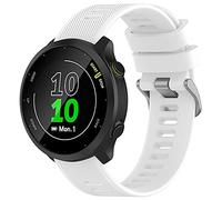 TopPerfekt Bracelet compatible avec Garmin Forerunner 55 20 mm Bracelet de rechange en silicone souple pour Forerunner 570 42 mm/165/158/645/Vivoactive 5/6/Venu 2 Plus/Galaxy Watch 4 42 mm (Blanc)