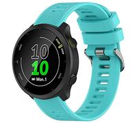 TopPerfekt Bracelet compatible avec Garmin Forerunner 55 20 mm Bracelet de rechange en silicone souple pour Forerunner 570 42 mm/165/158/645/Vivoactive 5/6/Venu 2 Plus/Galaxy Watch 4 42 mm (Bleu lac)