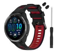 TopPerfekt Bracelet compatible avec Garmin Forerunner 965, bracelet de rechange en silicone souple pour montre intelligente 965 pour homme et femme, noir/rouge